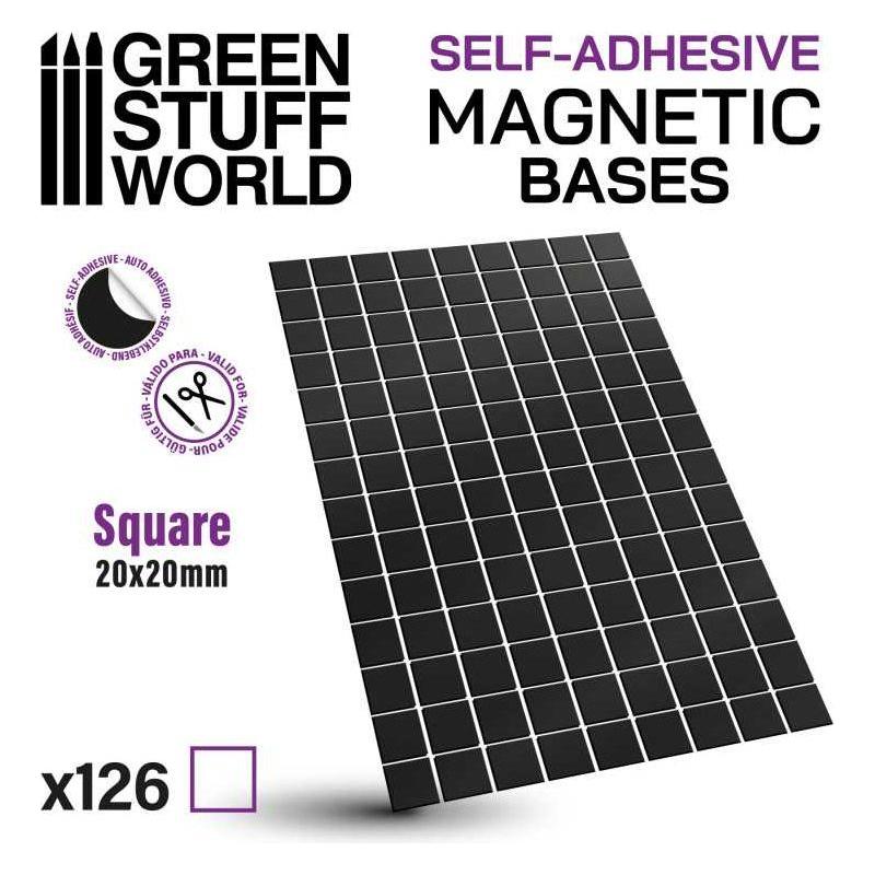 GREEN STUFF WORLD Square Magnetic Sheet Self-Adhesive - 20x