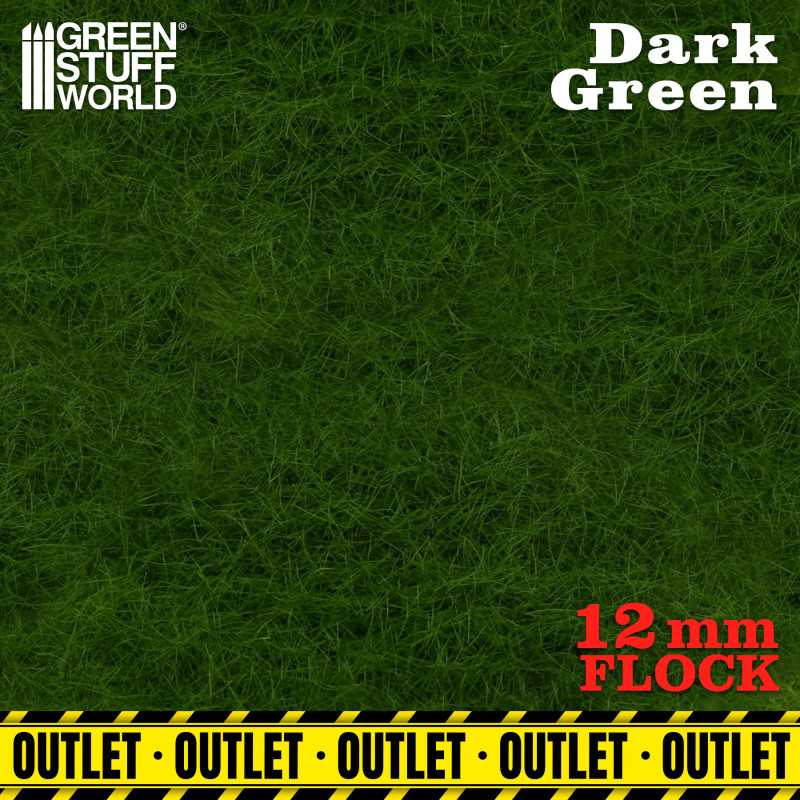 GREEN STUFF WORLD Static Grass Flock 12mm - Dark Green