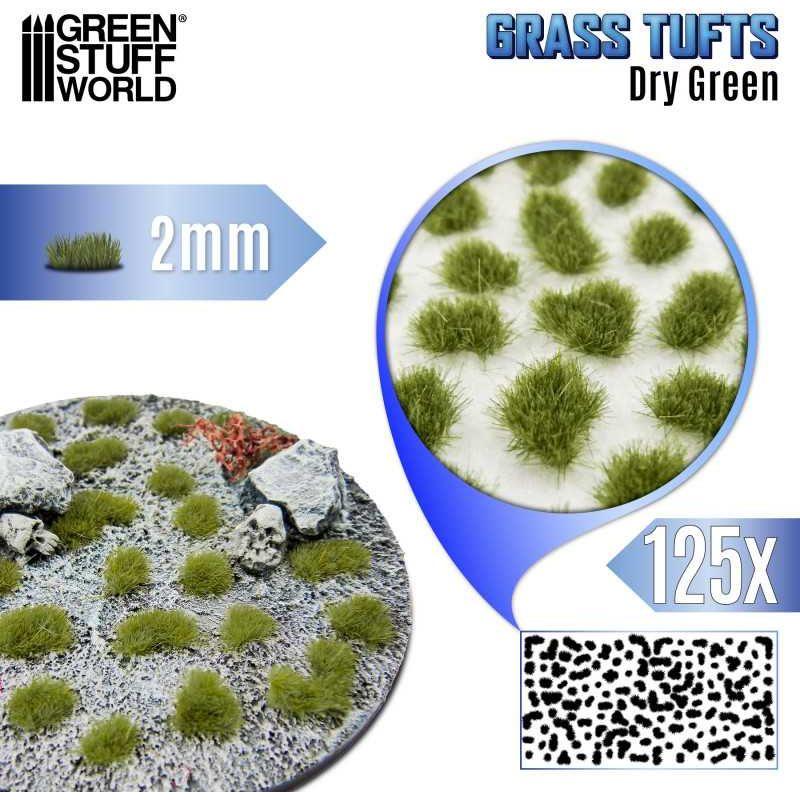 GREEN STUFF WORLD Static Grass Tufts 2 mm - Dry Green
