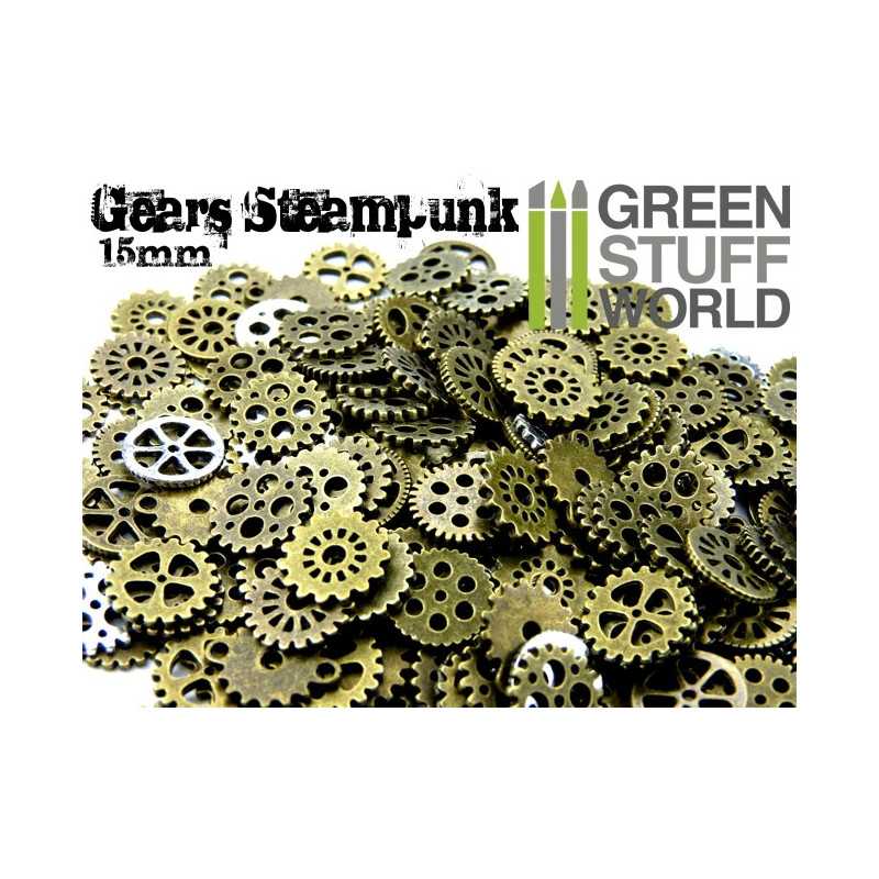 GREEN STUFF WORLD SteamPunk GEARS and COGS Beads 85gr *** 15 mm