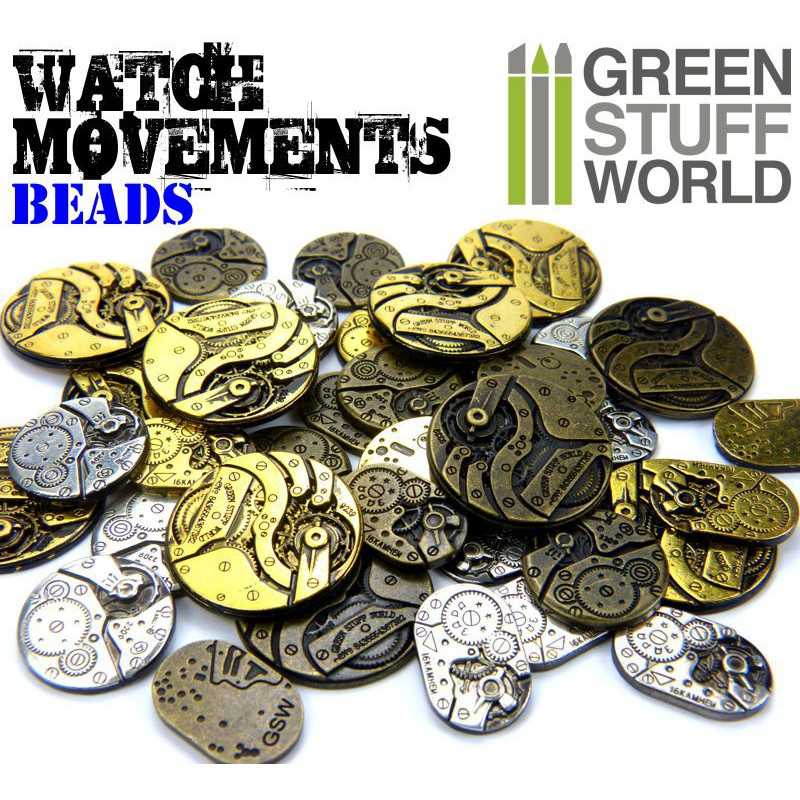 GREEN STUFF WORLD Steampunk WATCH MOVEMENTS BEADS mix