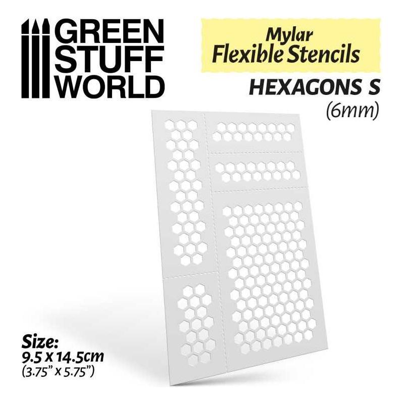 GREEN STUFF WORLD Flexible Stencils - HEXAGONS S (6mm)