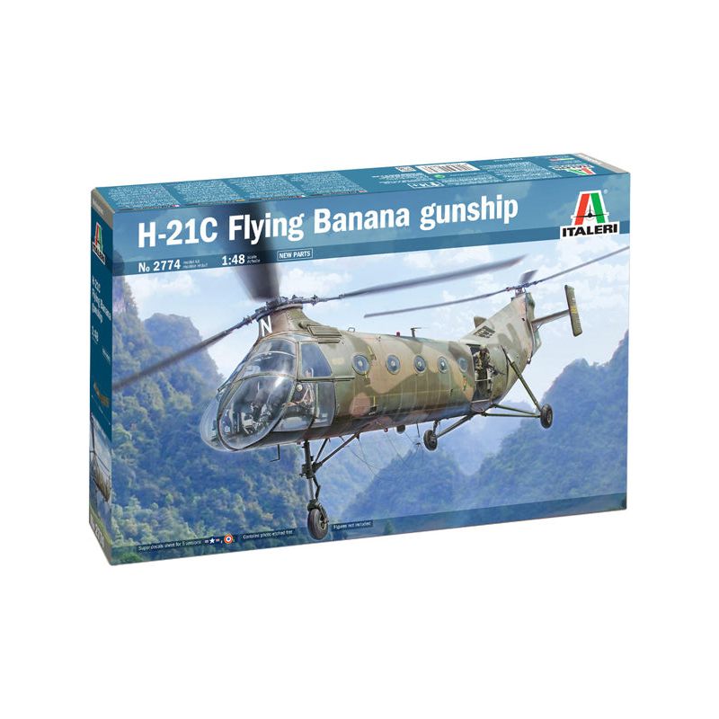 ITALERI 1/48 H-21C Flying Banana Gunship New Parts, Photo