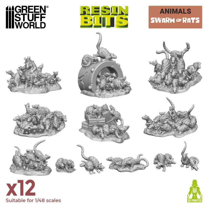 GREEN STUFF WORLD Swarm of Rats
