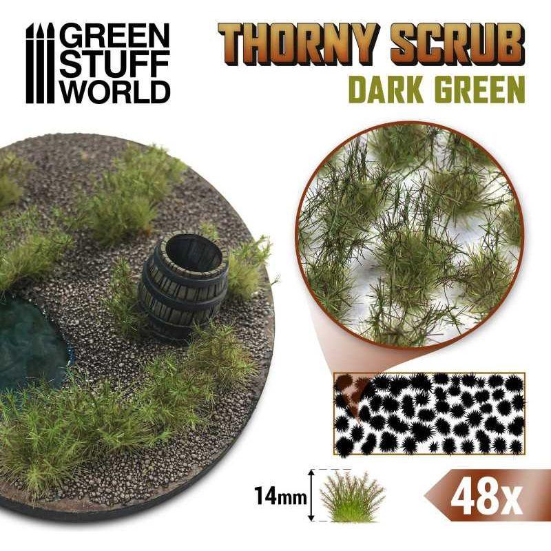 GREEN STUFF WORLD Thorny Scrubs - DARK GREEN