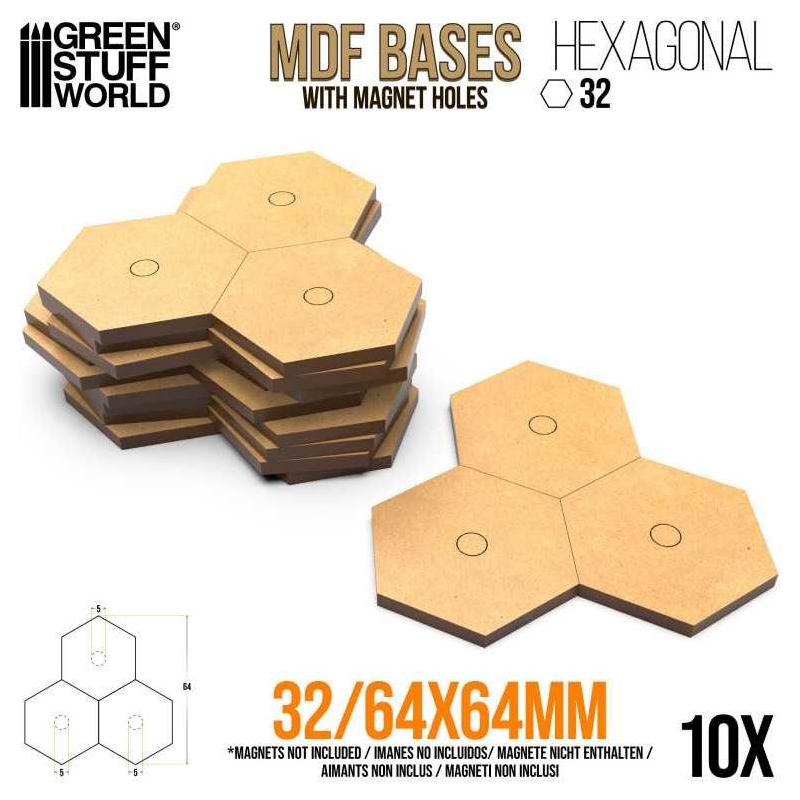 GREEN STUFF WORLD Triple Hex bases 32mm - Type 2