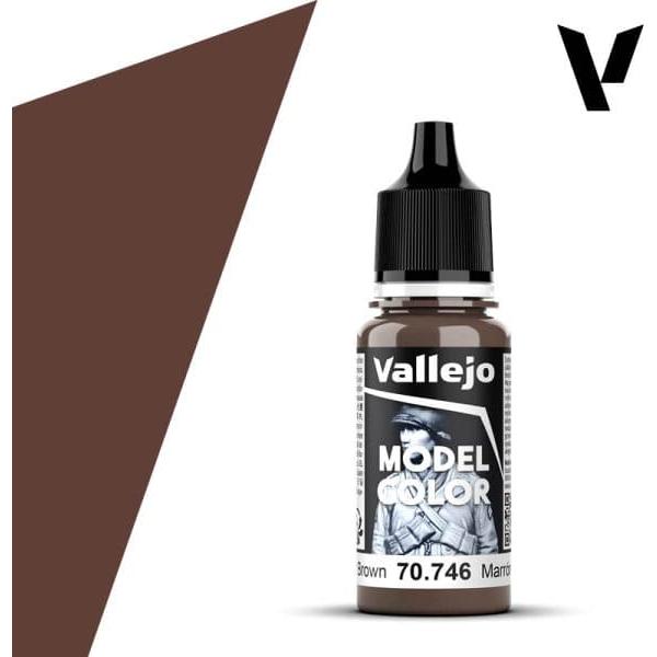Vallejo Model Colour: #016 - Chestnut Brown - 18 ml Matt Acrylic Paint