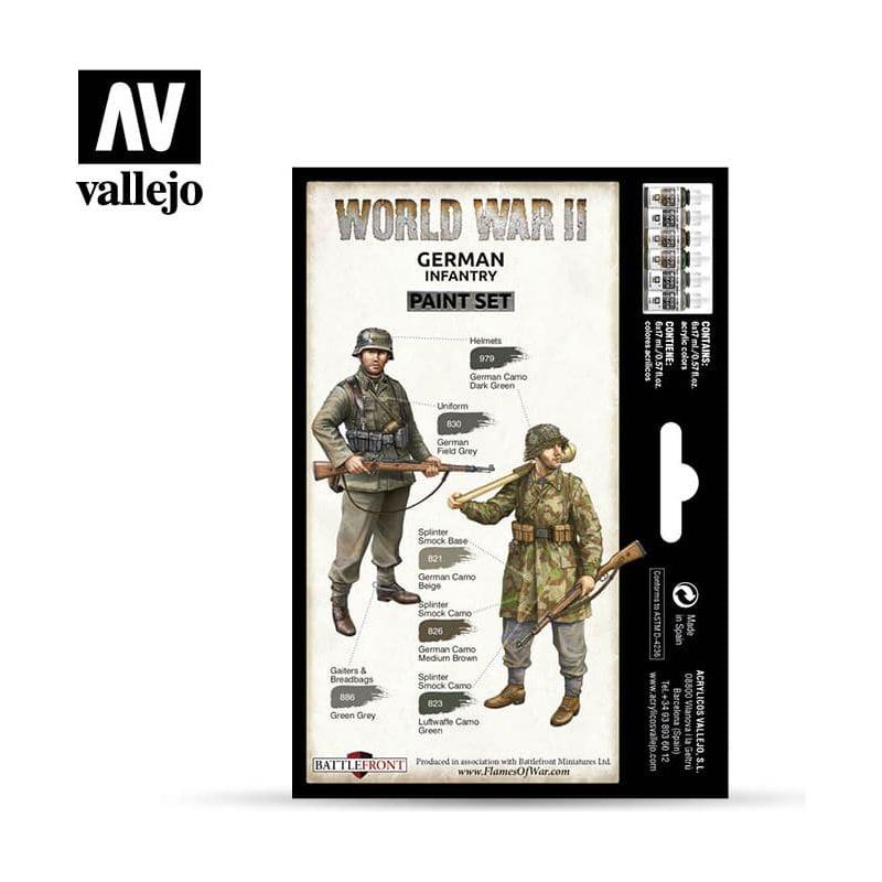 VALLEJO Model Colour WWII German Infantry Acrylic 6 Colour Paint Set