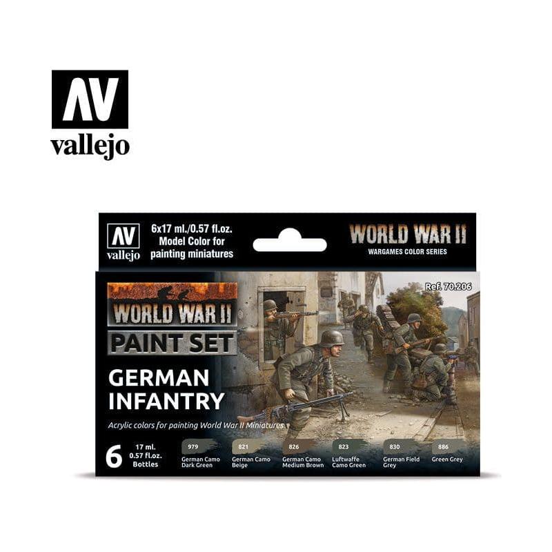VALLEJO Model Colour WWII German Infantry Acrylic 6 Colour Paint Set