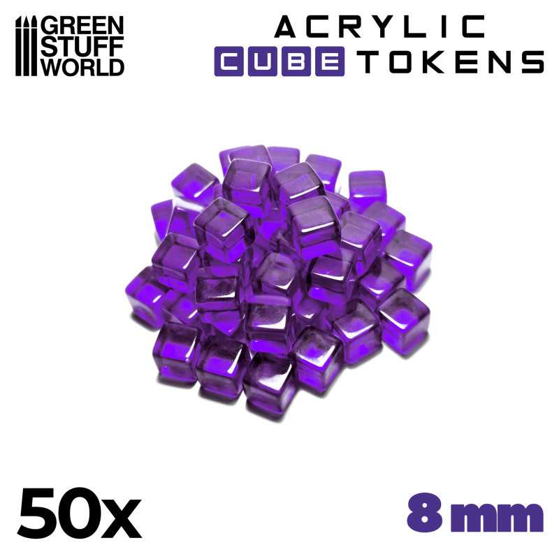 GREEN STUFF WORLD Violet Cube tokens 8mm