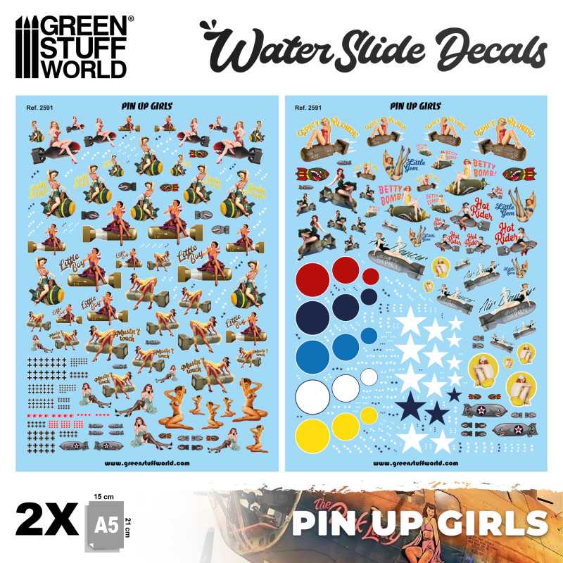 GREEN STUFF WORLD Waterslide Decals - Pin Ups