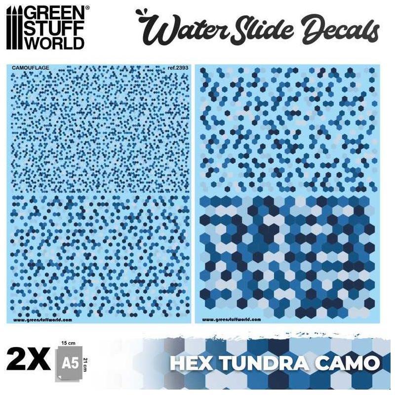 GREEN STUFF WORLD Waterslide Decals - Hex Tundra Camo