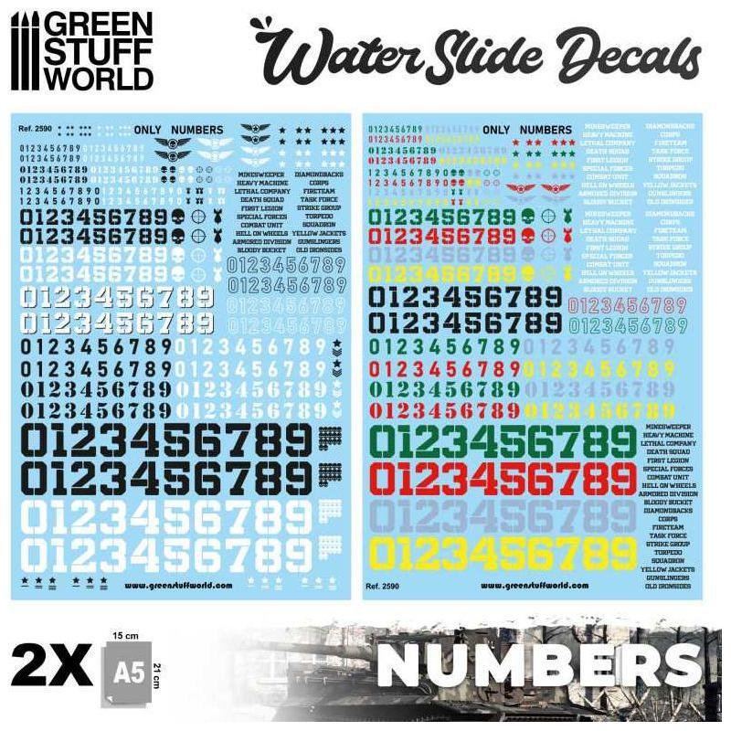 GREEN STUFF WORLD Waterslide Decals - Only Numbers