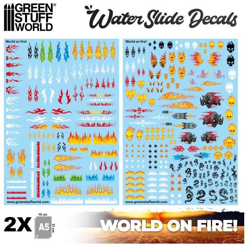 GREEN STUFF WORLD Waterslide Decals - World on Fire