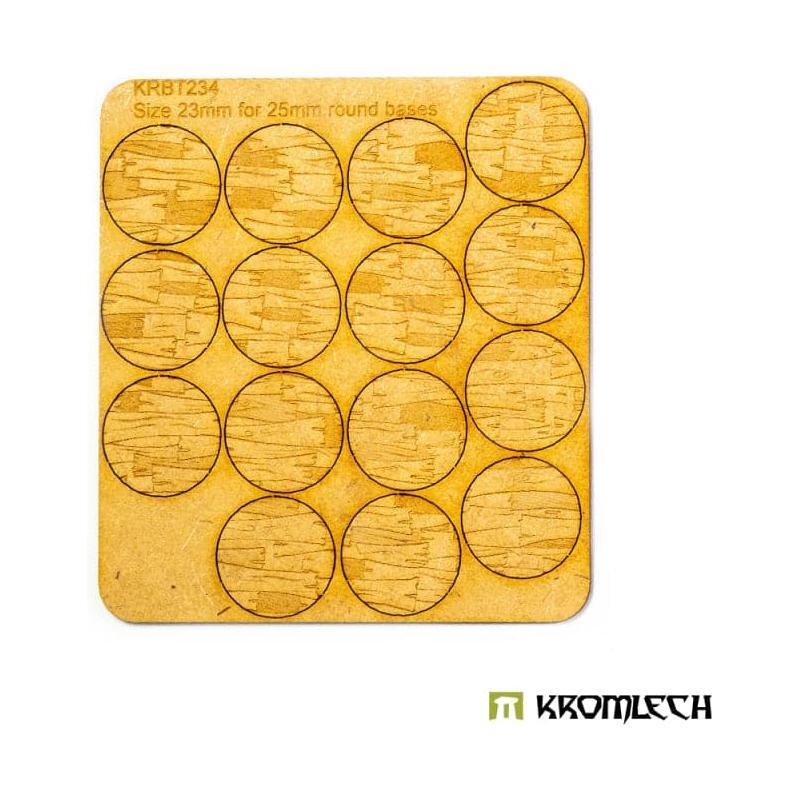 KROMLECH Wooden Planks 25mm Round Base Toppers