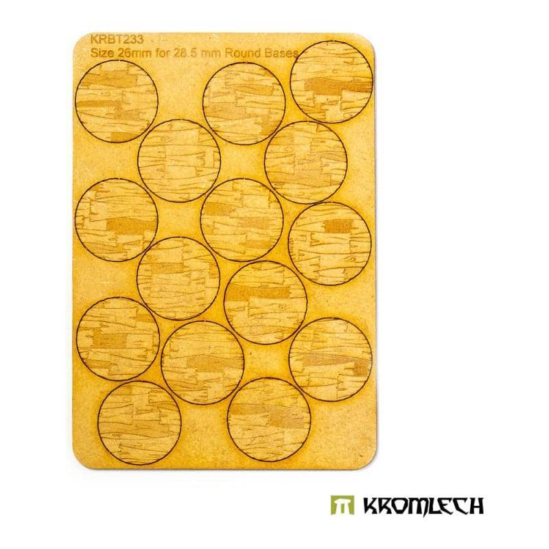 KROMLECH Wooden Planks 28.5mm Round Base Toppers
