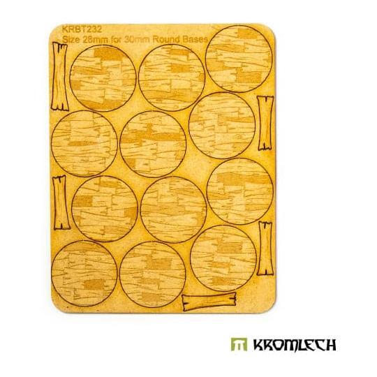 KROMLECH Wooden Planks 30mm Round Base Toppers