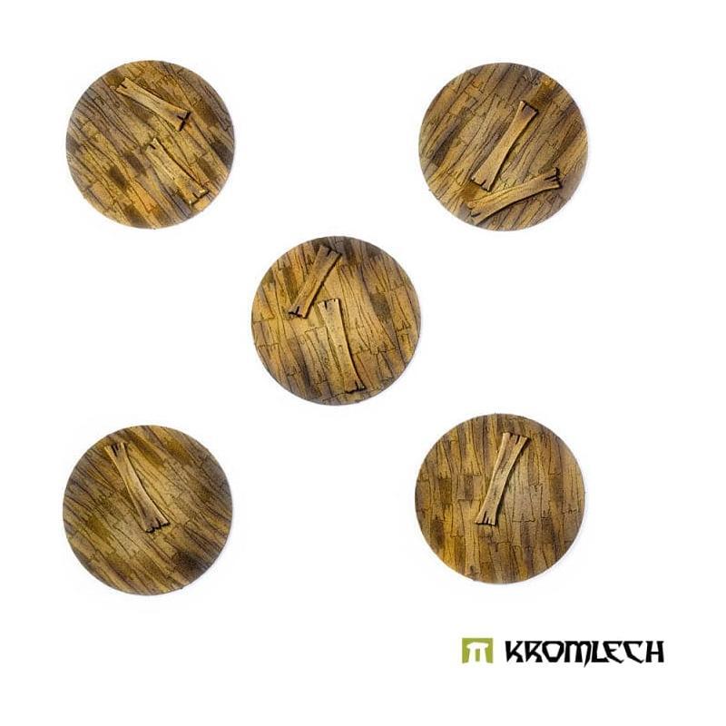 KROMLECH Wooden Planks 50mm Round Base Toppers - 50mm