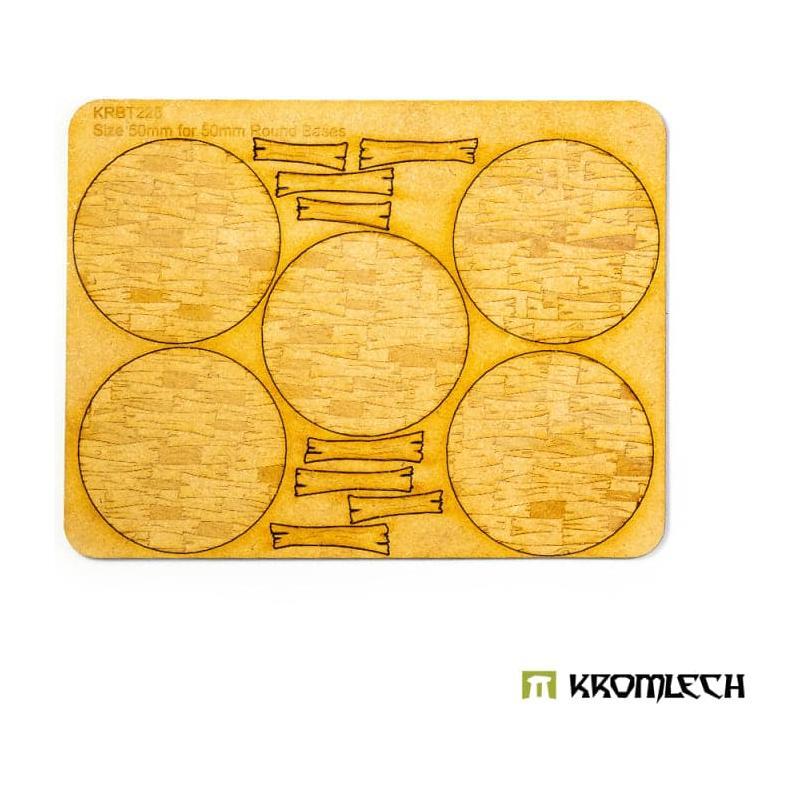 KROMLECH Wooden Planks 50mm Round Base Toppers - 50mm