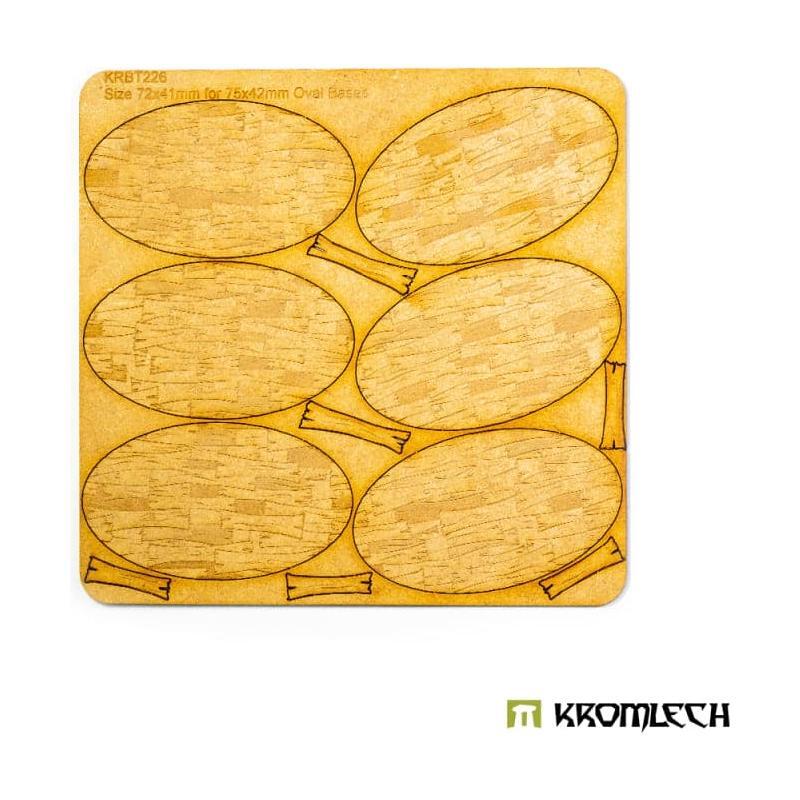 KROMLECH Wooden Planks 75x42mm Oval Base Toppers