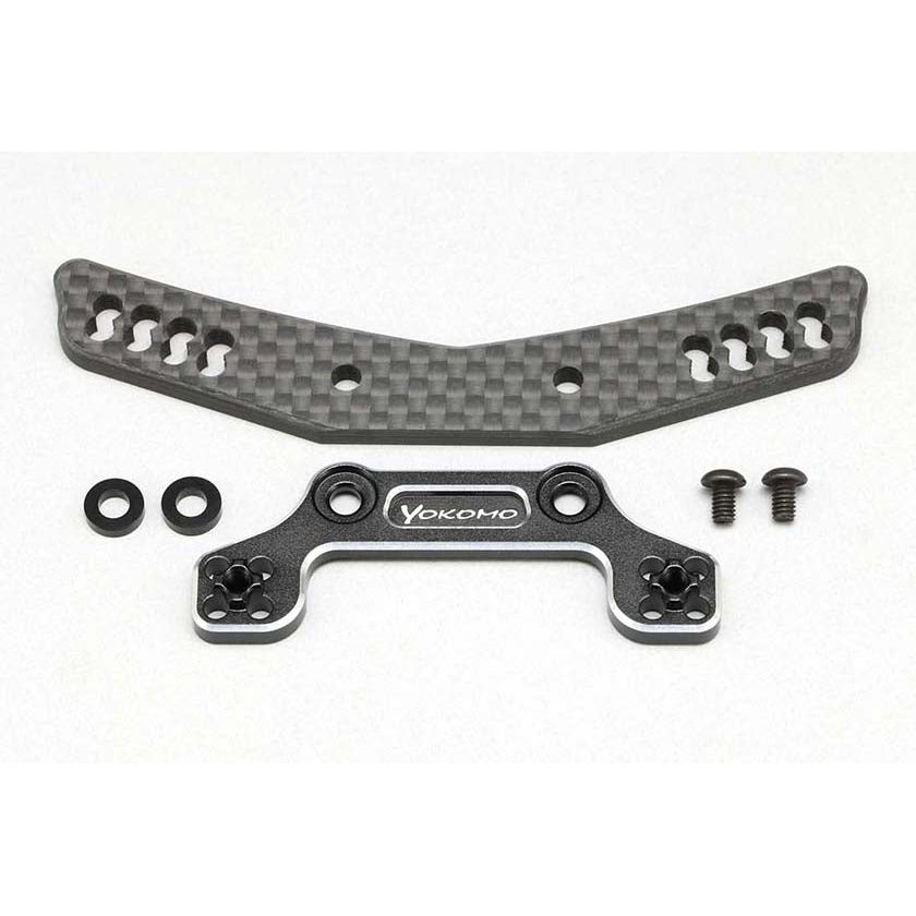 YOKOMO Hybrid Front Shock Tower (Graphite/Black Aluminum) for YD-2 Series