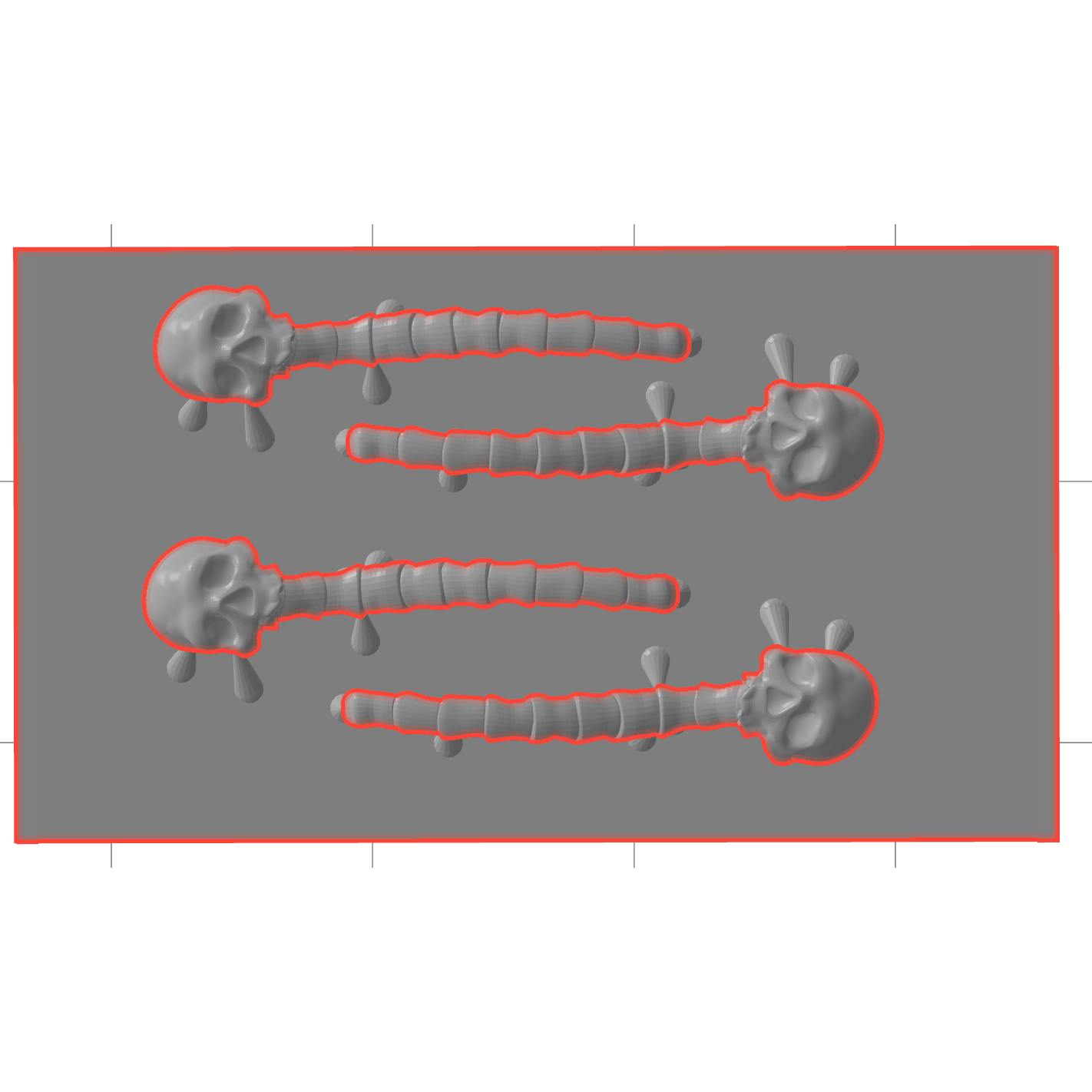 HWS Skull with Spine, Approx 50th scale