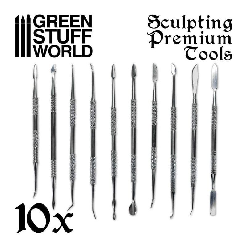 GREEN STUFF WORLD Professional Sculpting Tools with Case (10 Pieces)