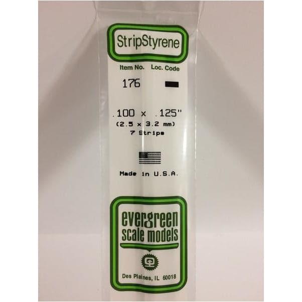 EVERGREEN 176 White Styrene Strip .100 x .125 (7)