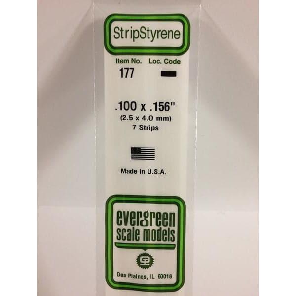 EVERGREEN 177 White Styrene Strip .100 x .156 (7)