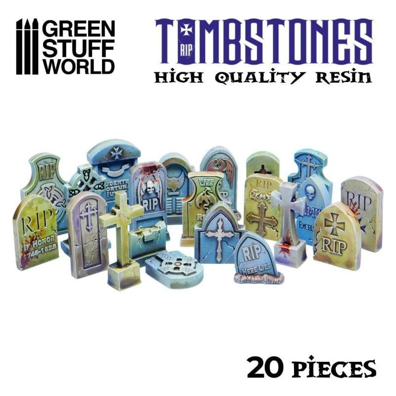 GREEN STUFF WORLD 20x Gravestones Resin Set