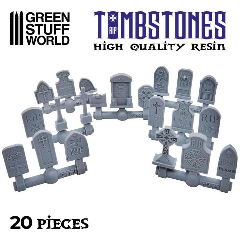 GREEN STUFF WORLD 20x Gravestones Resin Set