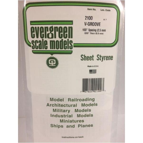 EVERGREEN 2100 .5mm Thick 15 x 30cm Siding Strips V-Groove