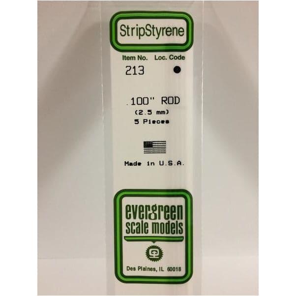 EVERGREEN 213 35cm Plastic Rod .100 (5)