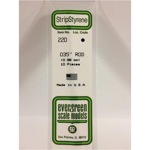EVERGREEN 220 35cm Plastic Rod .035 (10)