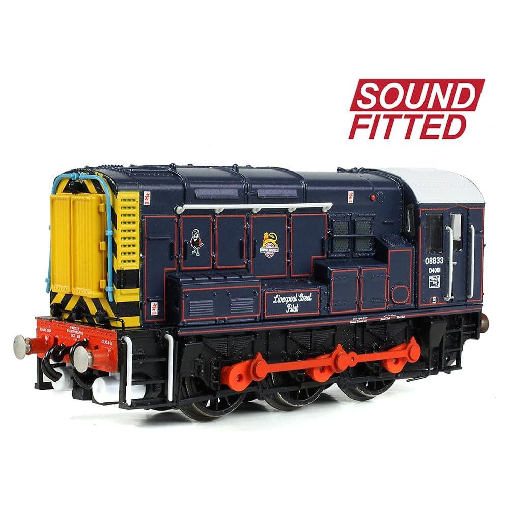 GRAHAM FARISH N Class 08 08833 'Liverpool Street Pilot' BR/GER Lined Blue (Early Emblem) DCC Sound Fitted
