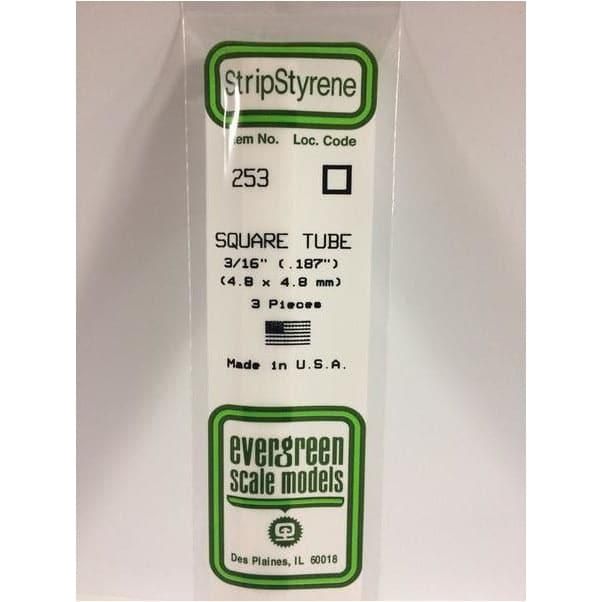 EVERGREEN 253 35cm Plastic Square Tubing .188 (3)