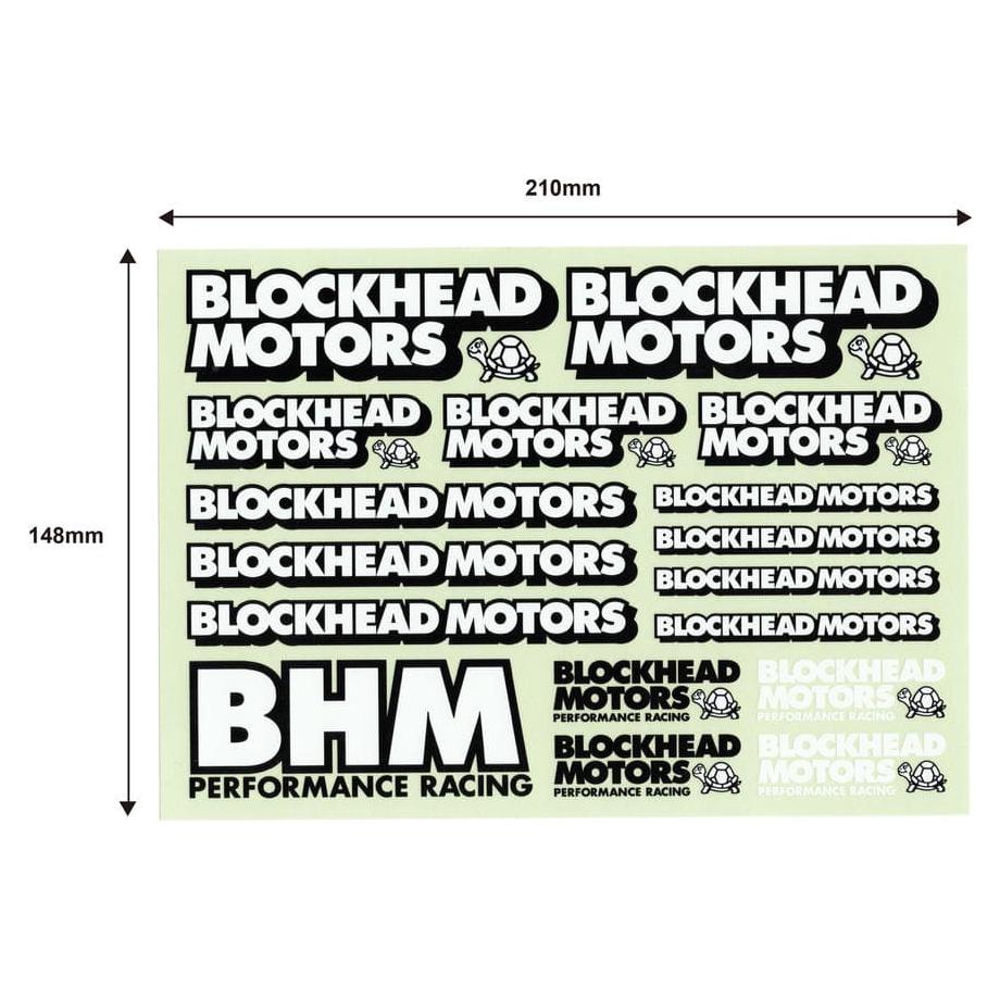 BLOCKHEAD MOTORS Gothic Logo Decal Sheet