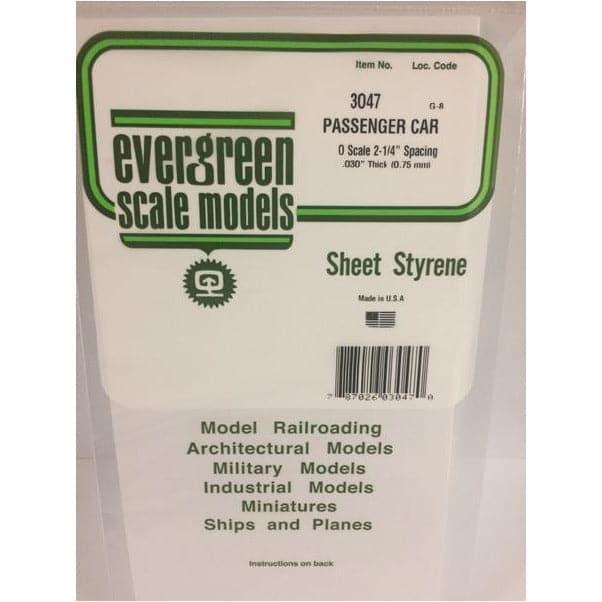 EVERGREEN 3047 .5mm Thick 15 x 30cm O-Scale Passenger Car S
