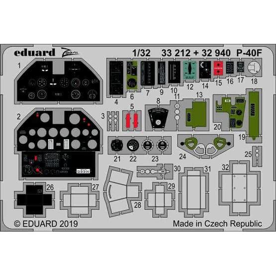 EDUARD 33212 1/32 P-40F Photo-Etch Set (Trumpeter)