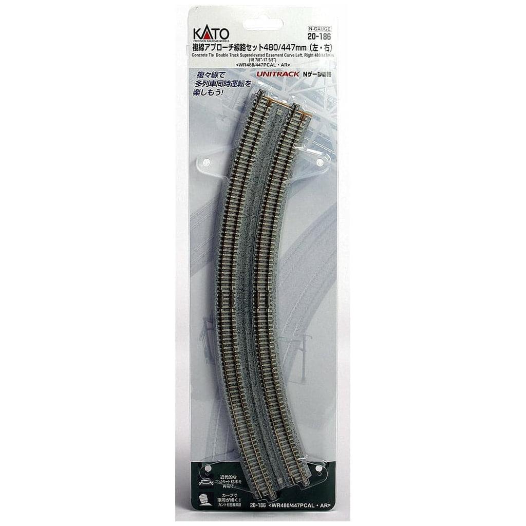 KATO N Concrete Tie Double Track Superelevated Curve 480/447mm 22.5 Degree