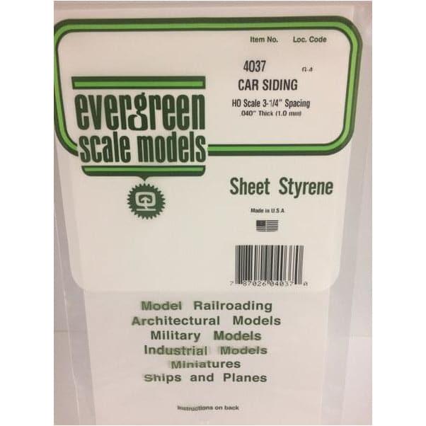 EVERGREEN 4037 1mm Thick 15 x 30cm White Siding Sheet HO-Sc