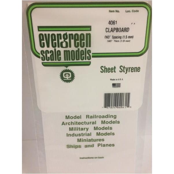 EVERGREEN 4061 1mm Thick 15 x 30cm White Siding Sheet Clapb