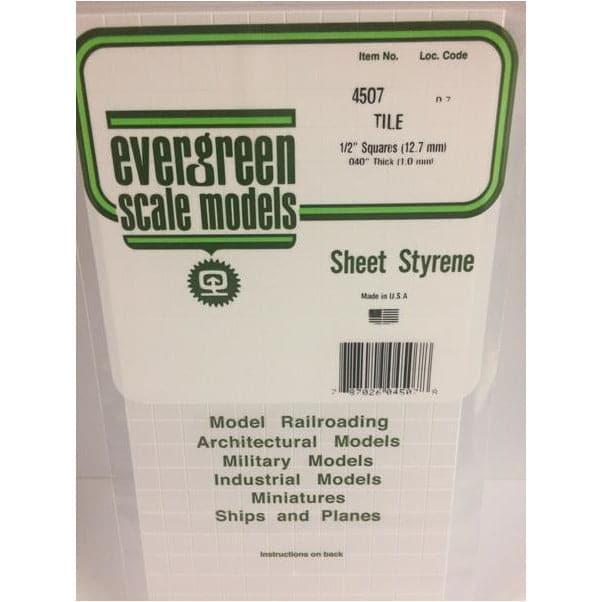 EVERGREEN 4507 1mm Thick Square Tile 1/2 x1/2