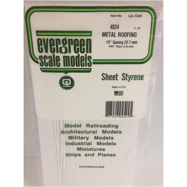 EVERGREEN 4524 1mm Thick 15 x 30cm Metal Seam Roof 1/2