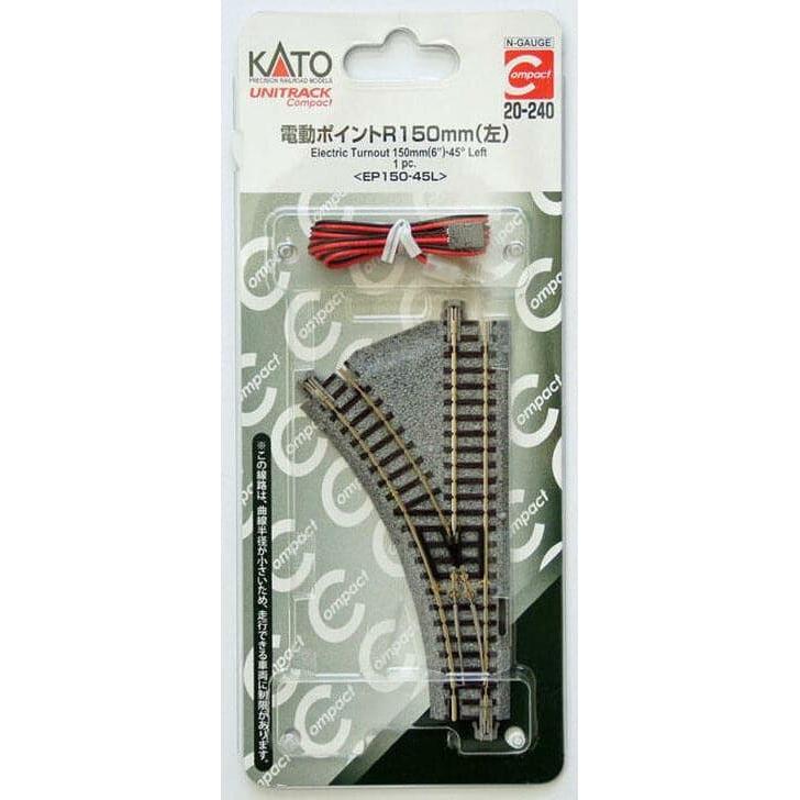 KATO N Unitrack Electric Turnout 150mm 45Deg Compact Left Hand