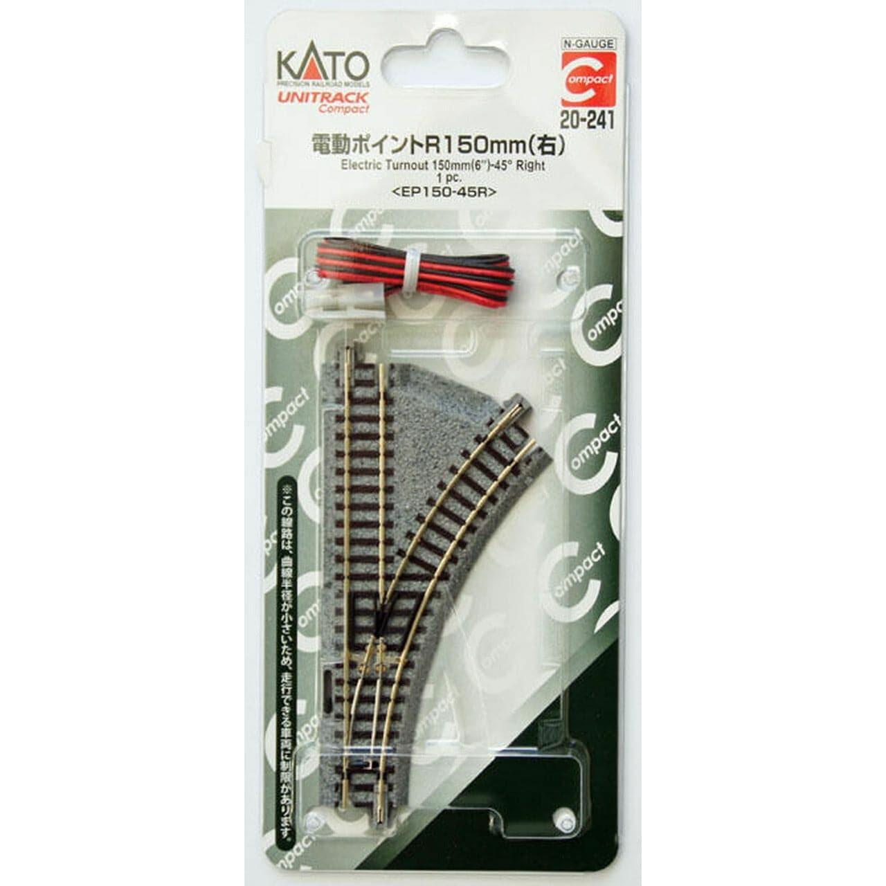 KATO N Unitrack Electric Turnout 150mm 45Deg Compact Right Hand