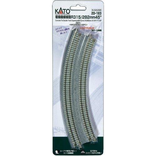 KATO N Concrete Tie Double Track Curve 315mm 45 Degree
