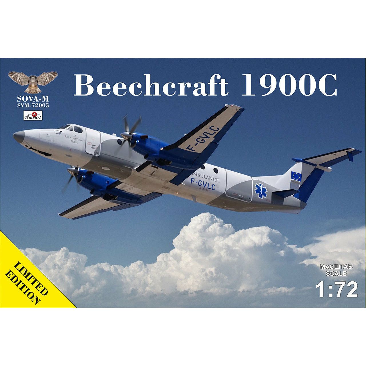 Sova-M 1/72 Beechcraft 1900C-1 Ambulance F-GVLC Plastic Model Kit