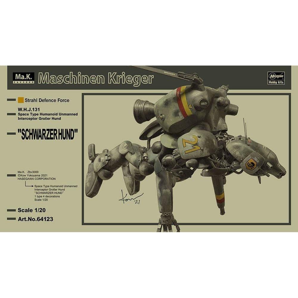 HASEGAWA 1/20 Space Type Humanoid Unmanned Interceptor Groer Hund "SCHWARZER HUND"