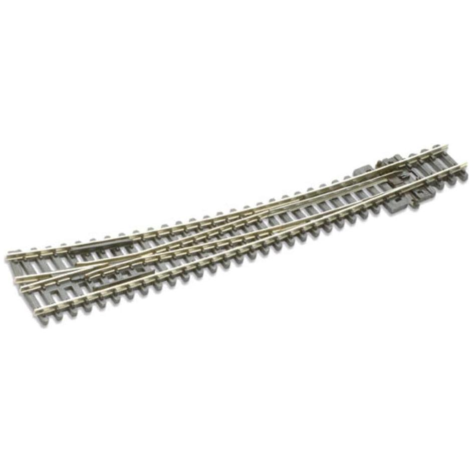 PECO N Streamline Curved Turnout, Large Radius, Right Hand Electrofrog Code 80 Electrofrog (SLE386)